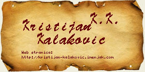 Kristijan Kalaković vizit kartica